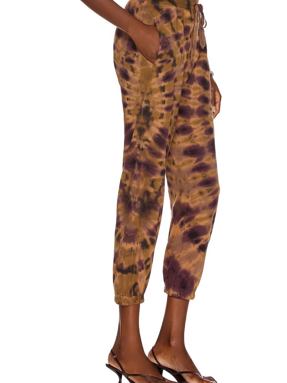 Raquel Allegra Brown & Black Tie-Dye High-Waist Joggers & Top